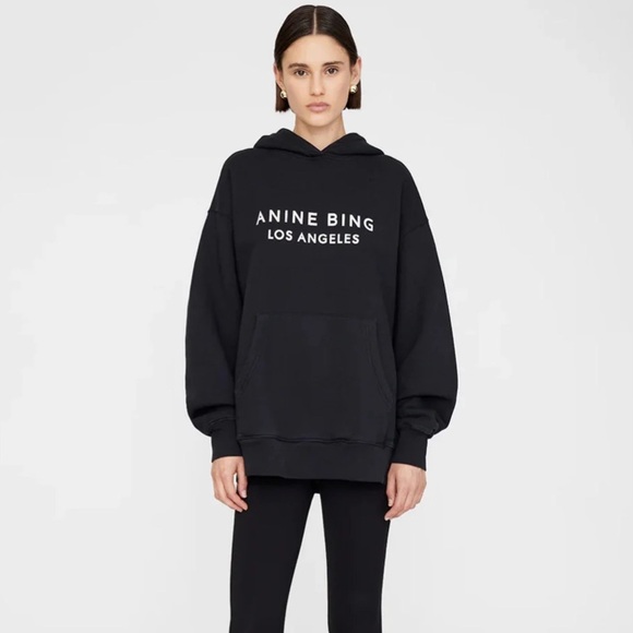 Anine Bing Black Alto hoodie size Medium NWT - Picture 1 of 9